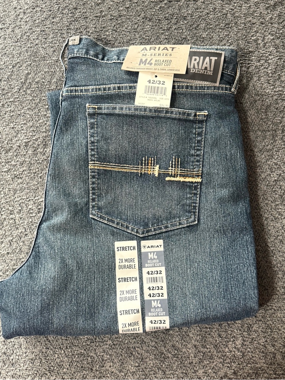 Ariat M4 Relaxed Bootcut Jeans in Medium Blue Denim
